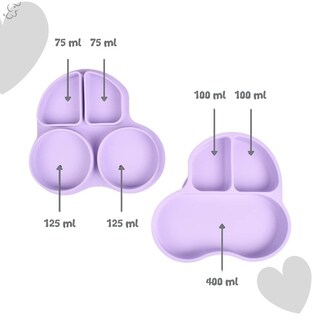 Foto 2 | Foto 2 | Plato Con Divisiones Papu Baby Azul Marino De Silicón Con Succión Para Bebés 2 Piezas