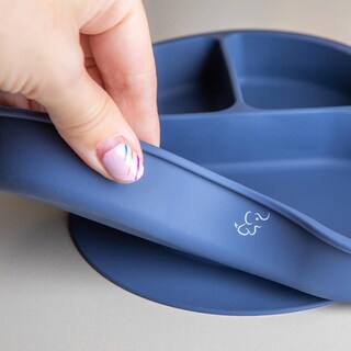 Foto 6 | Foto 6 | Plato Con Divisiones Papu Baby Azul Marino De Silicón Con Succión Para Bebés 2 Piezas