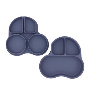 Foto 8 | Foto 8 | Plato Con Divisiones Papu Baby Azul Marino De Silicón Con Succión Para Bebés 2 Piezas