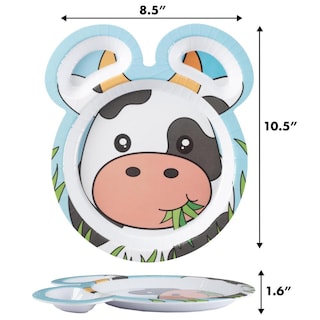 Foto 6 | Foto 6 | Juego De Platos De Melamina Farm Friends Animales Del Zoológico Compartimientos Divididos Para Niños