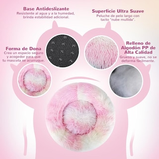 Foto 5 | Foto 5 | Cama De Donut Spring Blossoms Arcoiris Antideslizante Y Mullida Para Perro De 80 Cm