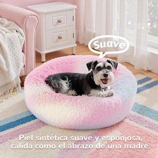 Foto 6 | Foto 6 | Cama De Donut Spring Blossoms Arcoiris Antideslizante Y Mullida Para Perro De 80 Cm