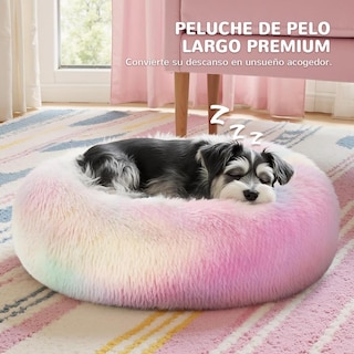 Foto 7 | Foto 7 | Cama De Donut Spring Blossoms Arcoiris Antideslizante Y Mullida Para Perro De 80 Cm