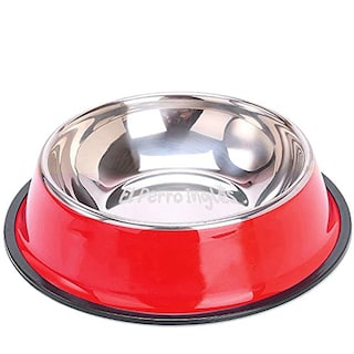 Foto 1 | Foto 1 | Plato Para Mascotas El Perro Inglés Rojo De Acero Inoxidable M Excelente Calidad