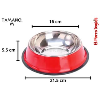 Foto 3 | Foto 3 | Plato Para Mascotas El Perro Inglés Rojo De Acero Inoxidable M Excelente Calidad