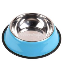 Plato De Acero Inoxidable El Perro Inglés Azul Excelente Calidad Para Mascotas