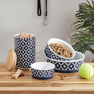 Foto 5 | Foto 5 | Cuenco Cerámico Para Mascotas Dii Bone Dry Azul Náutico Con Borde Antideslizante En Set De 2