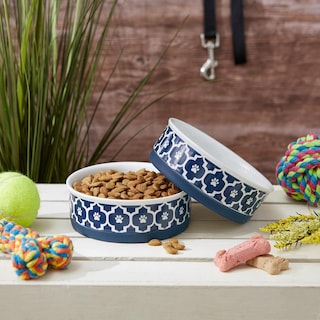 Foto 8 | Foto 8 | Cuenco Cerámico Para Mascotas Dii Bone Dry Azul Náutico Con Borde Antideslizante En Set De 2