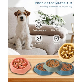 Foto 6 | Foto 6 | Plato Antideslizante Weeksun Comida Lenta Gris Para Perro Pequeño Y Mediano