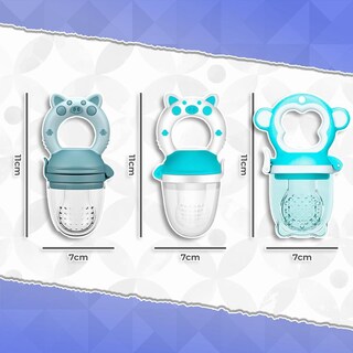 Foto 2 | Foto 2 | Chupón Para Fruta Y Papilla Sweet Baby Azul Blanco Celeste Con Seguro Y Tapa Dibujos Animados Libre