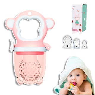 Foto 1 | Foto 1 | Chupón Para Fruta Y Papilla Monkey Rosa Con Seguro Y Tapa Libre De Bpa