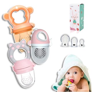 Foto 1 | Foto 1 | Chupones Alimentadores Dibujos Animados Libre De Bpa Pig Rosa Pig Rosa Gris Pig Blanco Rosa 4m+ 3