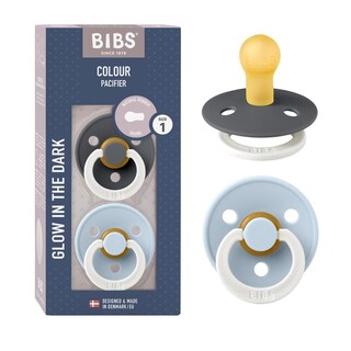 Foto 1 | Foto 1 | Chupetes Bibs Iron Night Baby Blue Night Caucho Natural Que Brillan En La Oscuridad 0-6 Meses 2 Piez