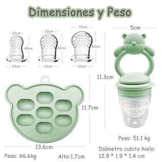 Foto 4 | Foto 4 | Bandeja Congeladora De Alimentos Ehrhdkns Verde Oso Para Bebés Sin Bpa