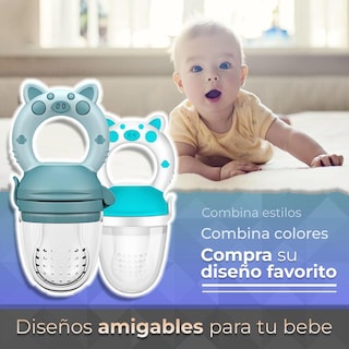 Foto 6 | Foto 6 | Chupones Alimentadores Para Frutas Y Papillas Con Tapa Libre De Bpa Dibujos Animados 4m+ 2 Piezas