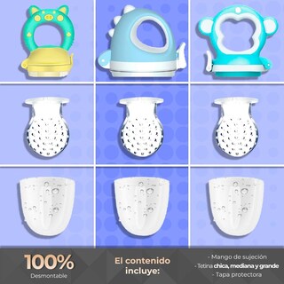 Foto 3 | Foto 3 | Chupones Alimentadores Para Frutas Y Papillas Con Tapa Libre De Bpa Dibujos Animados 4m+ 3 Piezas