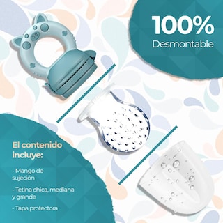 Foto 4 | Foto 4 | Chupón Para Fruta Y Papilla Libre De Bpa Con Seguro Y Tapa Dibujos Animados Azul