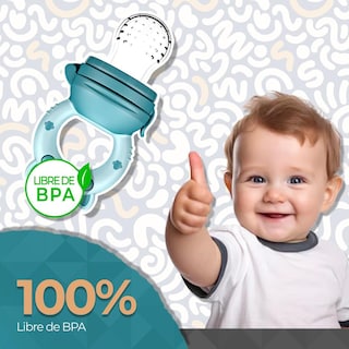 Foto 7 | Foto 7 | Chupón Para Fruta Y Papilla Libre De Bpa Con Seguro Y Tapa Dibujos Animados Azul