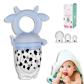 Foto 1 | Foto 1 | Chupón Alimentador Vaquita Azul Con Seguro Y Tapa Para Bebés De 4 Meses