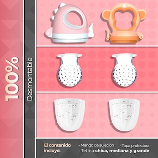 Foto 8 | Foto 8 | Chupones Alimentadores Para Frutas Y Papillas Con Tapa Libre De Bpa Dibujos Animados 4m+ 2 Piezas