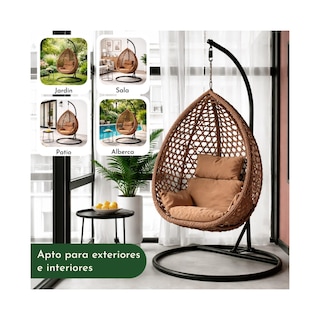 Foto 5 | Foto 5 | Columpio Jardin Exterior Tipo Huevo Con Cojines Jardimex