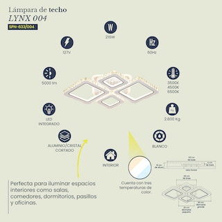 Foto 7 | Foto 7 | Lámpara De Techo Mil Luces Lynx 004