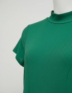Foto 4 | Foto 4 | Vestido Casual Cuello Alto Rib Manga Corta Para Dama Genérica Modelo 66003 Color Verde Talla Ch