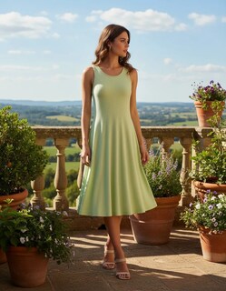 Foto 5 | Foto 5 | Vestido Casual De Dama Rib Tye Dye Sin Mangas Moderno Genérica Modelo 85185 Color Verde Talla Ch