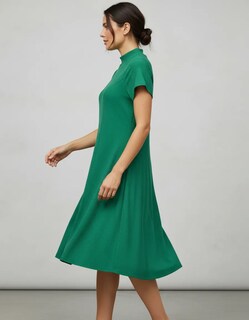 Foto 3 | Foto 3 | Vestido Casual Cuello Alto Rib Manga Corta Para Dama Genérica Modelo 66003 Color Verde Talla Ch