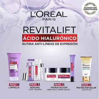 Foto 2 | Foto 2 | Kit Revitalift L'oreal Paris Ácido Hialurónico Con Serum Facial Crema De Ojos Y Protector Solar Uv