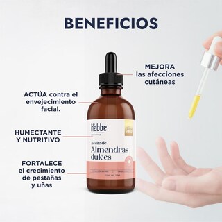 Foto 7 | Foto 7 | Aceite De Almendras Dulces Hebbe Orgánico Y Vegano Para Masajes Relajantes