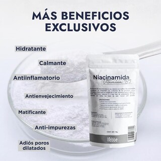 Foto 4 | Foto 4 | Niacinamida Pura Hebbe 1000 G Rejuvenecimiento Y Cuidado De La Piel