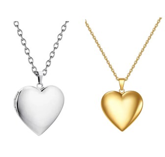 Foto 1 | Foto 1 | Collar Lab.g Dije De Corazón Para Parejas Plateado