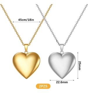 Foto 2 | Foto 2 | Collar Lab.g Dije De Corazón Para Parejas Plateado