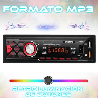 Foto 3 | Foto 3 | Estéreo De Auto Estéreo Coche Reproductor Mp3 Radio Con Fm Bluetooth5.0 Aux 2usb Estereo Auto 4 Modos De Reproduccion De Musica