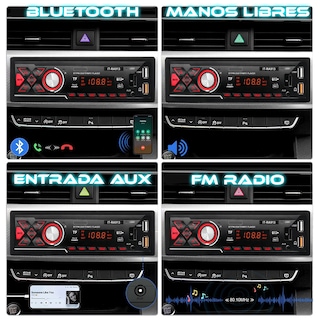 Foto 5 | Foto 5 | Estéreo De Auto Estéreo Coche Reproductor Mp3 Radio Con Fm Bluetooth5.0 Aux 2usb Estereo Auto 4 Modos De Reproduccion De Musica