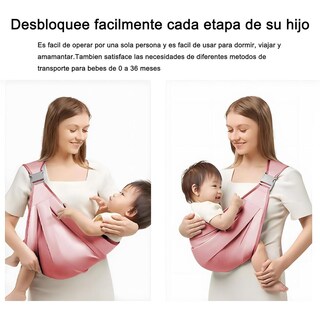 Foto 4 | Foto 4 | Rebozo Porta Bebé Ydgakn Rosa Ajustable Y Transpirable