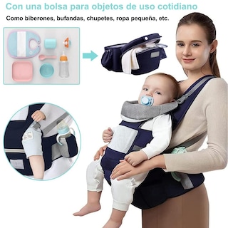 Foto 3 | Foto 3 | Cangurera Ergonómica Para Bebé Con Asiento De Cadera Transpirable Y Multifuncional