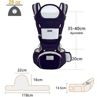 Foto 8 | Foto 8 | Cangurera Ergonómica Para Bebé Con Asiento De Cadera Transpirable Y Multifuncional