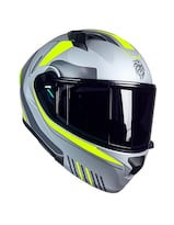 Casco Moto Kov Furia Rlx Amarillon Gris Abatible Dot