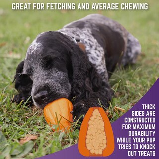 Foto 3 | Foto 3 | Juguete De Goma Natural Chew King Naranja Duradero Con Sabor A Tocino Para Perro Mediano