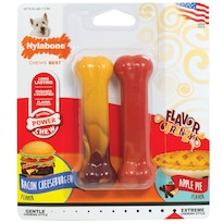 Hueso Masticable Nylabone Tocino Y Pay De Manzana Para Perros Regular Twin Pack