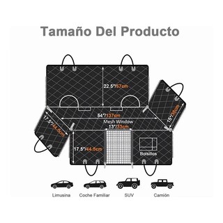 Foto 5 | Foto 5 | Cubre De Asiento Lab.g Auto Perro Funda Protector De Coche Mascota Gris