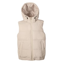 Chaleco Capitonado Para Niño Con Capucha Greenlander Beige