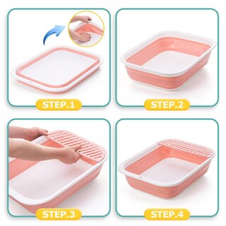 Foto 2 | Foto 2 | Caja De Arena Plegable Tomtenisse Grande Ajustable Antisalpicaduras Sin Olor Para Gatos