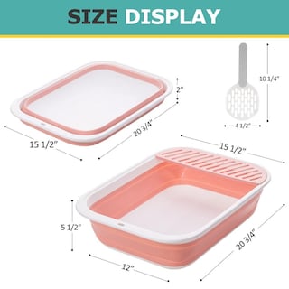 Foto 3 | Foto 3 | Caja De Arena Plegable Tomtenisse Grande Ajustable Antisalpicaduras Sin Olor Para Gatos