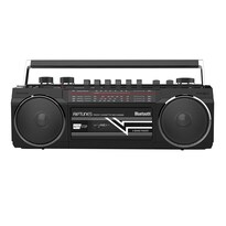 Boombox Bluetooth Retro Riptunes Negro Reproductor De Casete Y Radio Am/fm/sw-1-sw2