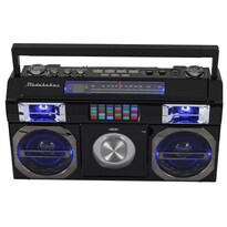Boombox Bluetooth Retro 80's Studebaker Azul Con Radio Fm Y Reproductor De Cd
