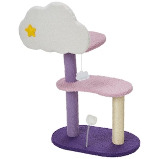 Foto 5 | Foto 5 | Rascador Tipo Árbol Sunnoo Morado De 2 Niveles De Felpa Para Gatos