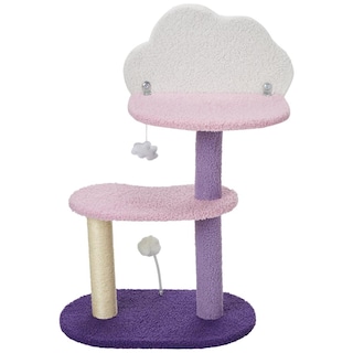 Foto 6 | Foto 6 | Rascador Tipo Árbol Sunnoo Morado De 2 Niveles De Felpa Para Gatos